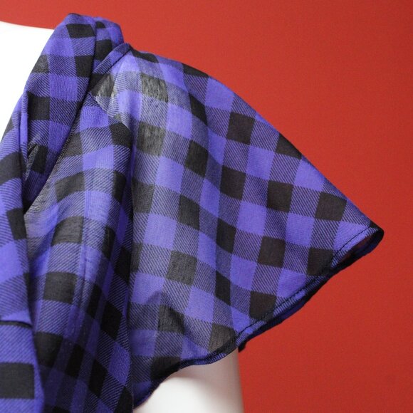 H&M Blue Plaid Blouse - Picture 5 of 13